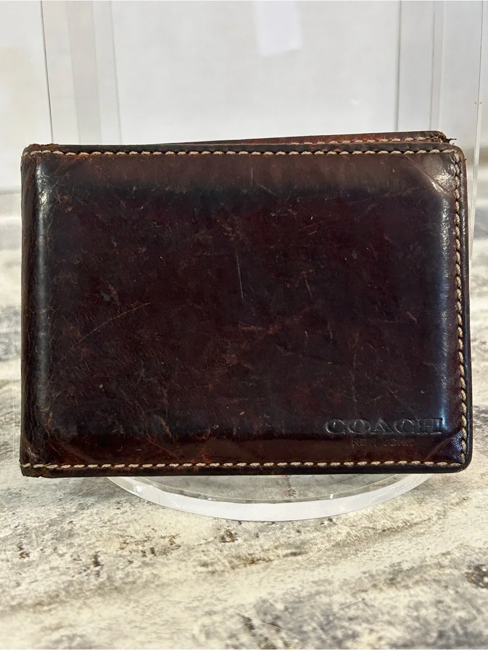 Coach Dark Brown Leather Bi-Fold Card & Key Holder